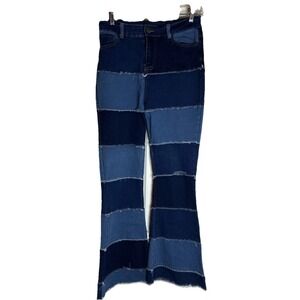 Holic Denim Patchwork Flare Hippie Boho Jeans Hippie Upcycle Artsy Quirky Small